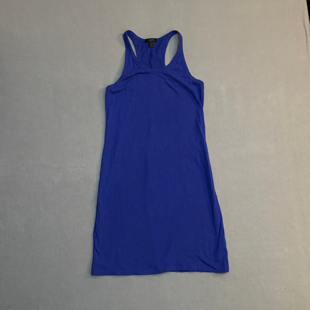 J.Crew Womens Blue Cotton Racerback Tank Dress Size S Retro Sporty Country Club